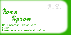 nora ugron business card